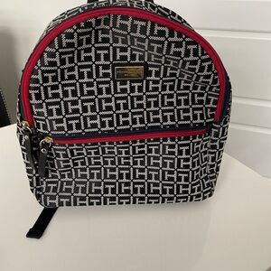 Black and White Tommy Hilfiger Monogrammed Daypack